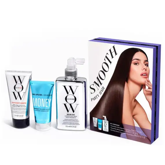 COLOR WOW Set Smooth Party Hair Shampoo 75ml + Money mask 50ml + Spray Coat Supernatural 200ml