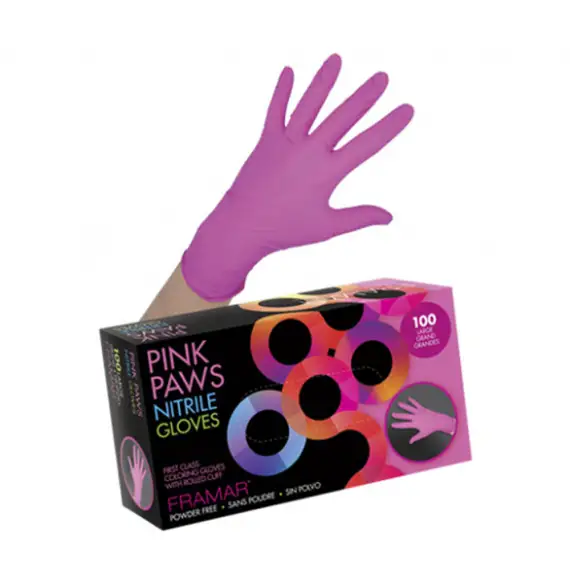 FRAMAR Pink Paws Nitrile guanti Medium 100pz