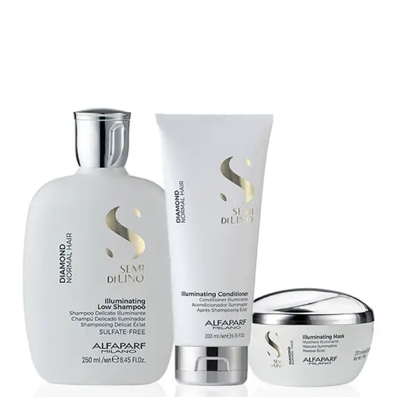 ALFAPARF MILANO Kit Semi Di Lino Illuminating Low Shampoo + Conditioner + Mask
